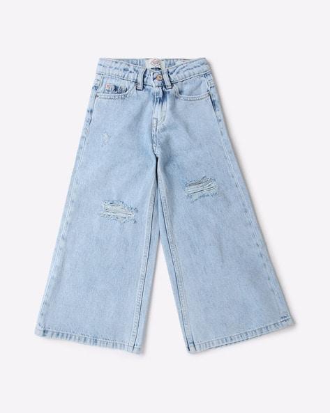 lightly distressed jeans