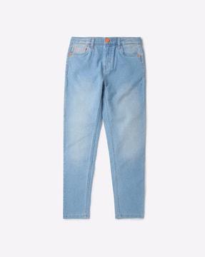 lightly washed cotton jeans