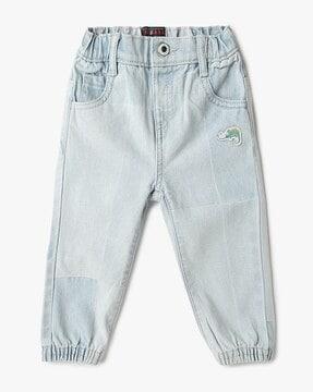 lightly washed jogger jeans