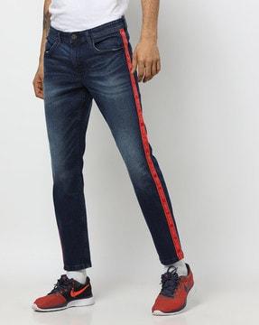 lightly washed mid-rise skinny jeans