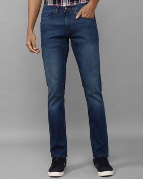 lightly washed slim fit jeans