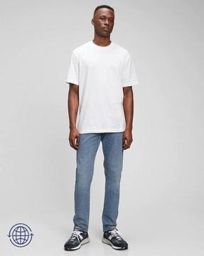 lightly washed slim fit performance jeans