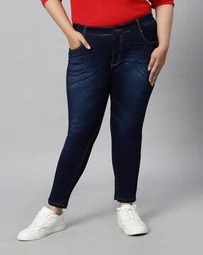 lightly distresses slim fit jeans