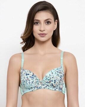 lightly-padded bra with floral detail