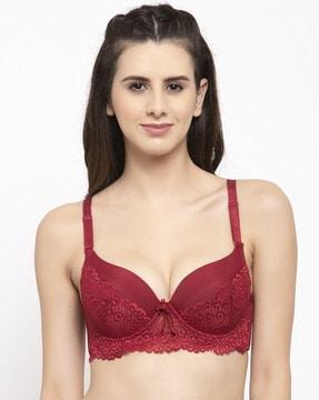 lightly-padded bra with lace detail