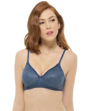 lightly-padded non-wired full coverage seamless lace essentials t-shirt bra - bra24302