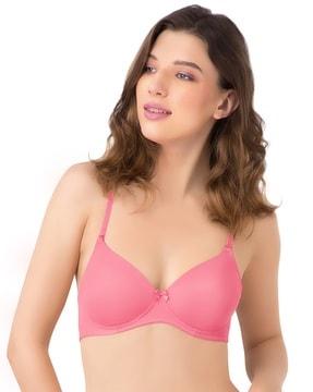 lightly-padded non-wired full coverage seamless smooth charm t-shirt bra - bra10606