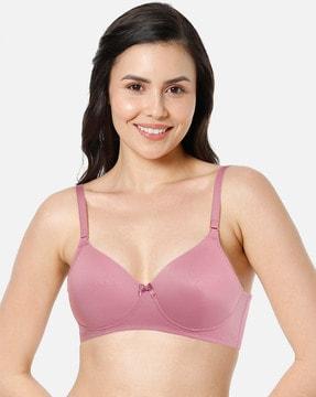 lightly-padded non-wired full coverage seamless smooth charm t-shirt bra - bra10606