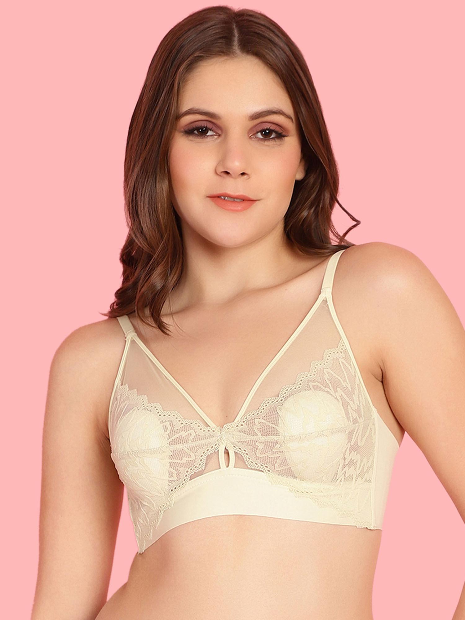 lightly padded non-wired lace partywear bralette bra