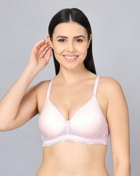 lightly padded seamless lace bra