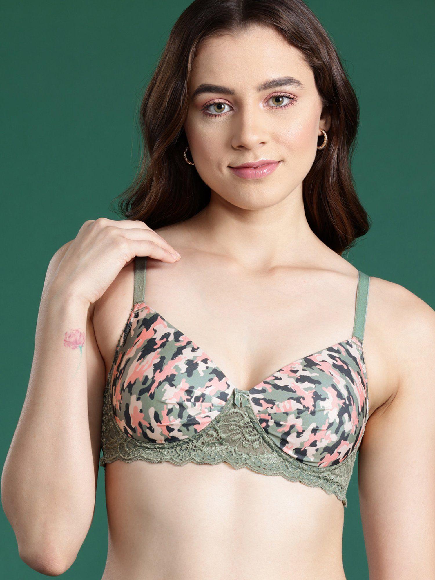 lightly padded t-shirt bra green