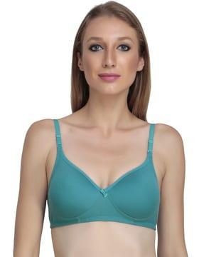 lightly-padded t-shirt bra with bow accent