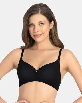 lightly-padded t-shirt bra with bow applique