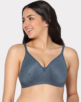 lightly-padded t-shirt bra with floral applique