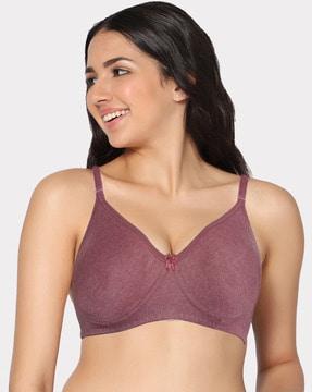 lightly-padded t-shirt bra with floral applique