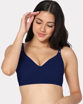 lightly-padded t-shirt bra with floral applique