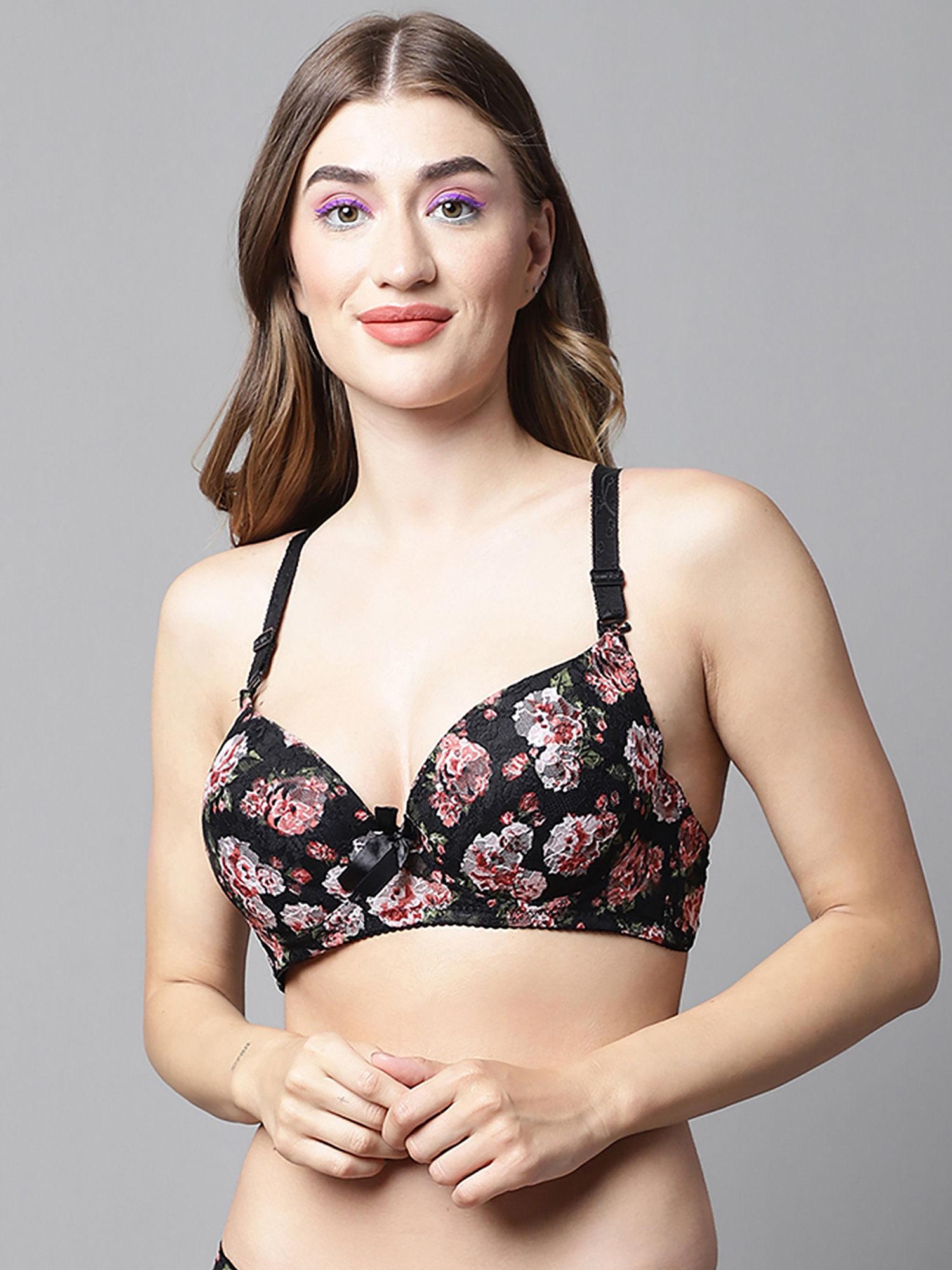 lightly padded underwired floral print multiway bridal t-shirt bra