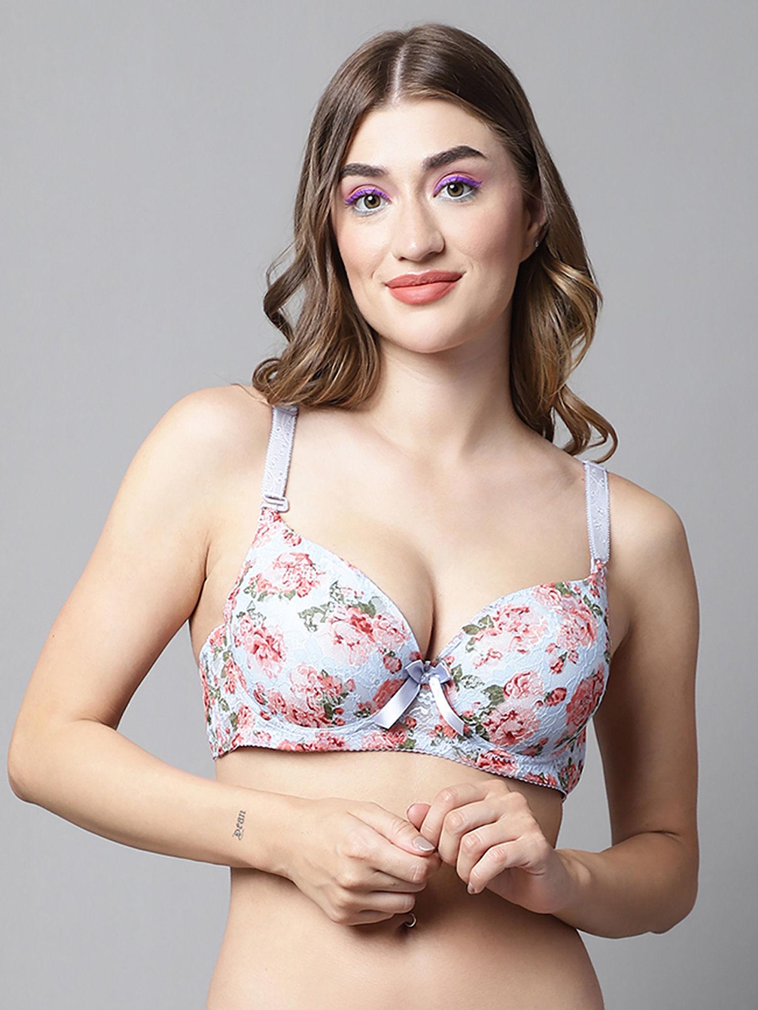 lightly padded underwired floral print multiway bridal t-shirt bra