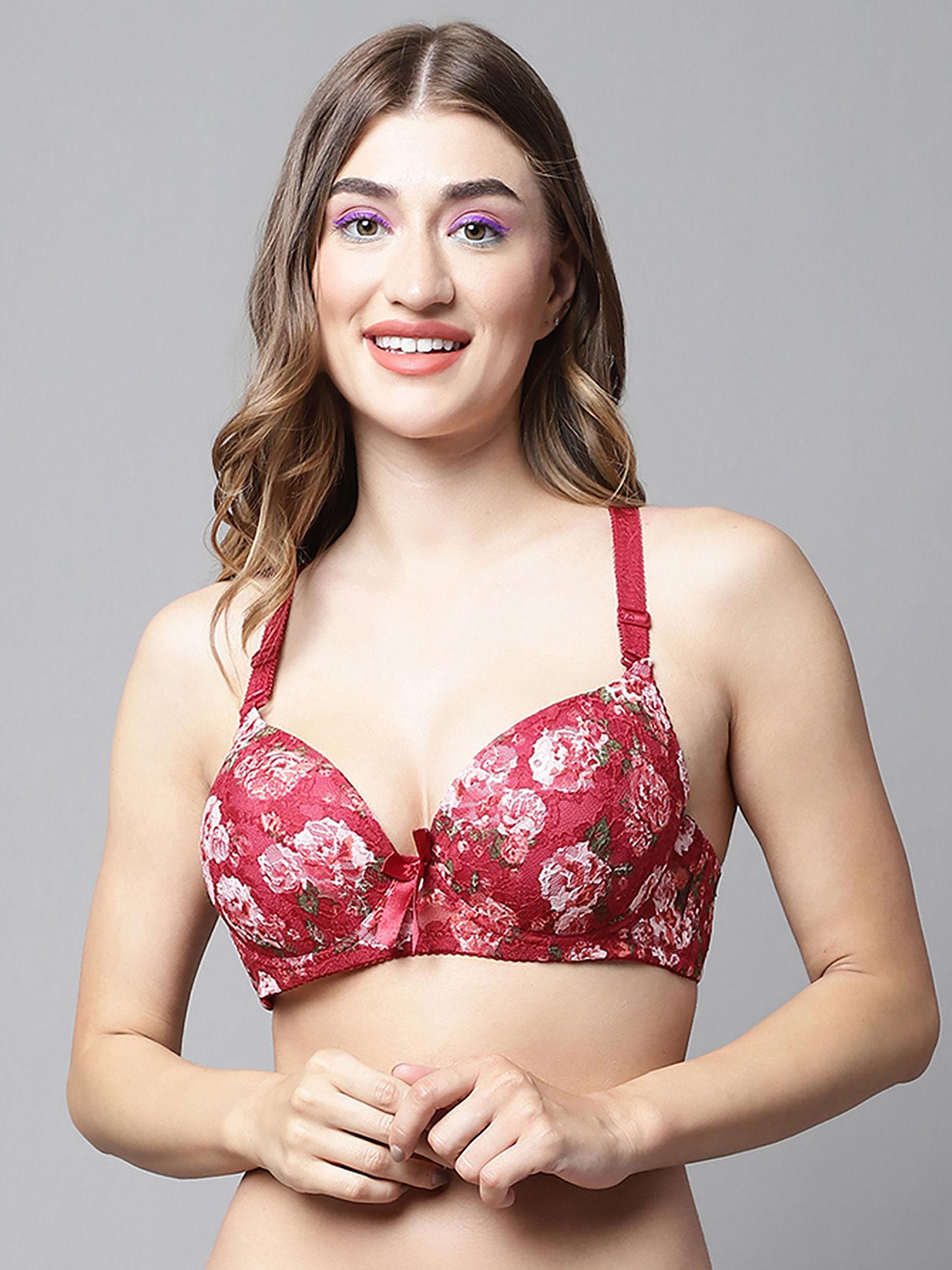 lightly padded underwired floral print multiway bridal t-shirt bra