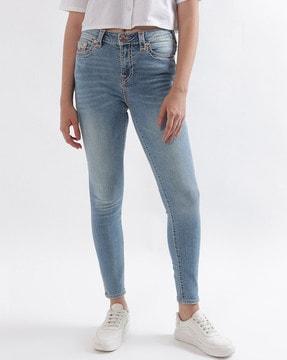 lightly wash skinny fit jeans