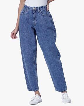 lightly washed boyfriend jeans