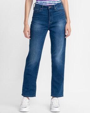 lightly washed high-rise bella fit jeans