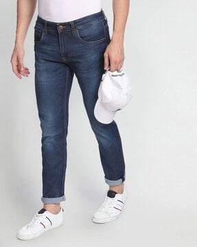 lightly washed regallo skinny fit jeans
