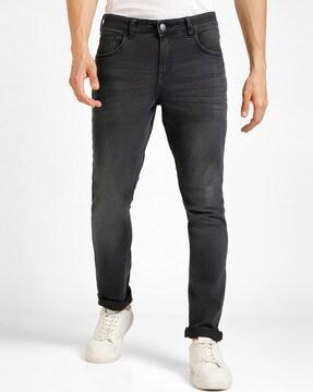 lightly washed regular fit jeans