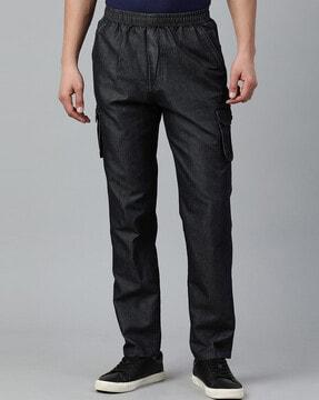 lightly washed relaxed fit cargo pants