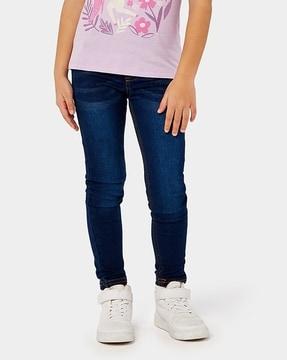 lightly washed relaxed fit jeans