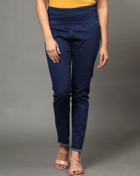 lightly washed relaxed fit jeggings