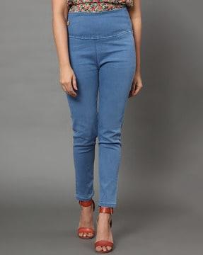 lightly washed relaxed fit jeggings