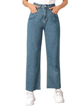 lightly washed relaxed jeans
