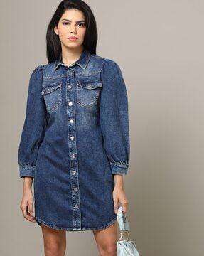 lightly washed shirt dress