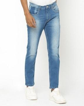 lightly washed skinny fit jeans