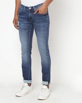 lightly washed skinny fit jeans