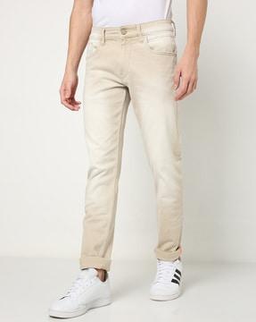 lightly washed skinny fit jeans