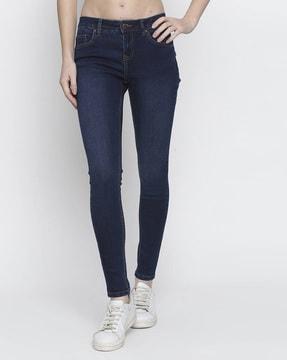 lightly washed skinny fit jeans