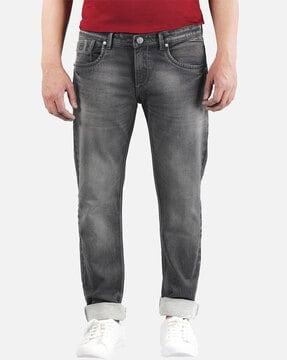 lightly washed skinny fit jeans