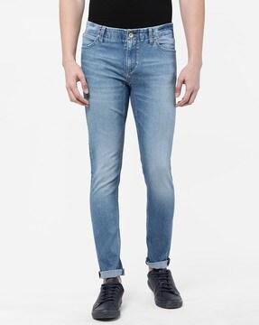 lightly washed skinny fit jeans