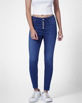 lightly washed skinny fit jeans