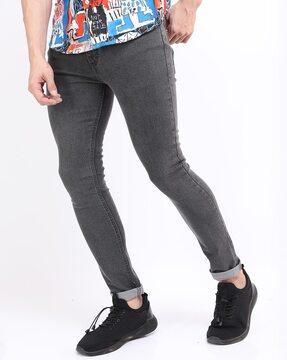 lightly washed skinny fit jeans