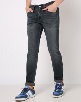 lightly washed skinny fit jeans