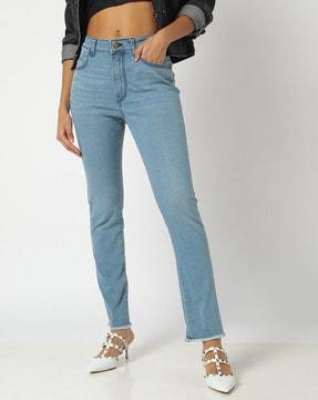 lightly washed skinny fit jeans