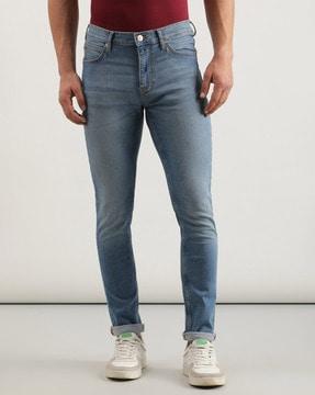 lightly washed skinny fit jeans