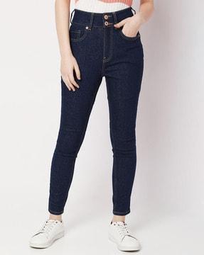 lightly washed skinny fit jeans