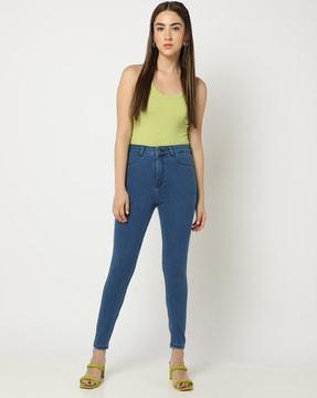 lightly washed skinny fit jeans