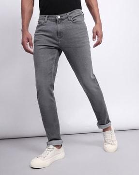 lightly washed skinny fit jeans