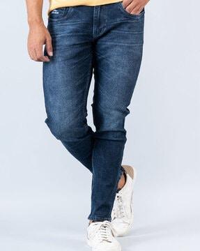 lightly washed skinny fit jeans