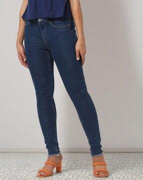 lightly washed skinny fit jeans